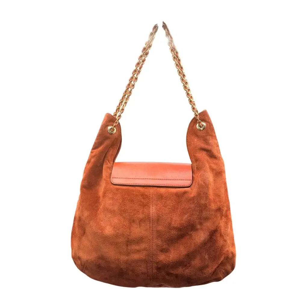 Maison Mayle Jeanne Doro Hobo Bag Marsala Suede Leather Chain Shoulder Rust